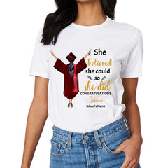 Personalized T-shirt Graduation Girl - She Did It - OLESA