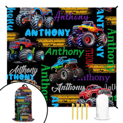 Personalized Truck Custom Name Beach Mat - Car Beach Mat Gift For Student - OLESA