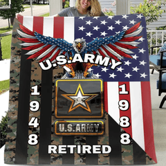 Personalized Veterans Flannel Blanket - Gifts for Veterans - OLESA
