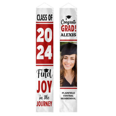 Personalized White Graduation Door Banner - Find Joy In The Journey - OLESA
