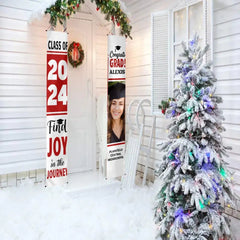 Personalized White Graduation Door Banner - Find Joy In The Journey - OLESA