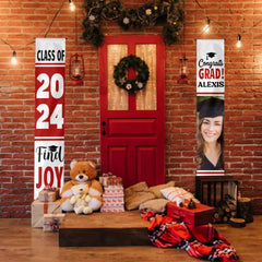 Personalized White Graduation Door Banner - Find Joy In The Journey - OLESA