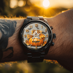 Pet & Pumpkin Customized Watch - Personalized Name And Pet - Halloween Gifts - OLESA
