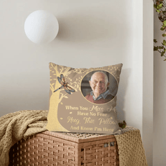 Photo Customized Memorial Pillow - Personalized photo And Bird Print Soft Pillow - A Gift For Friend,Family - OLESA