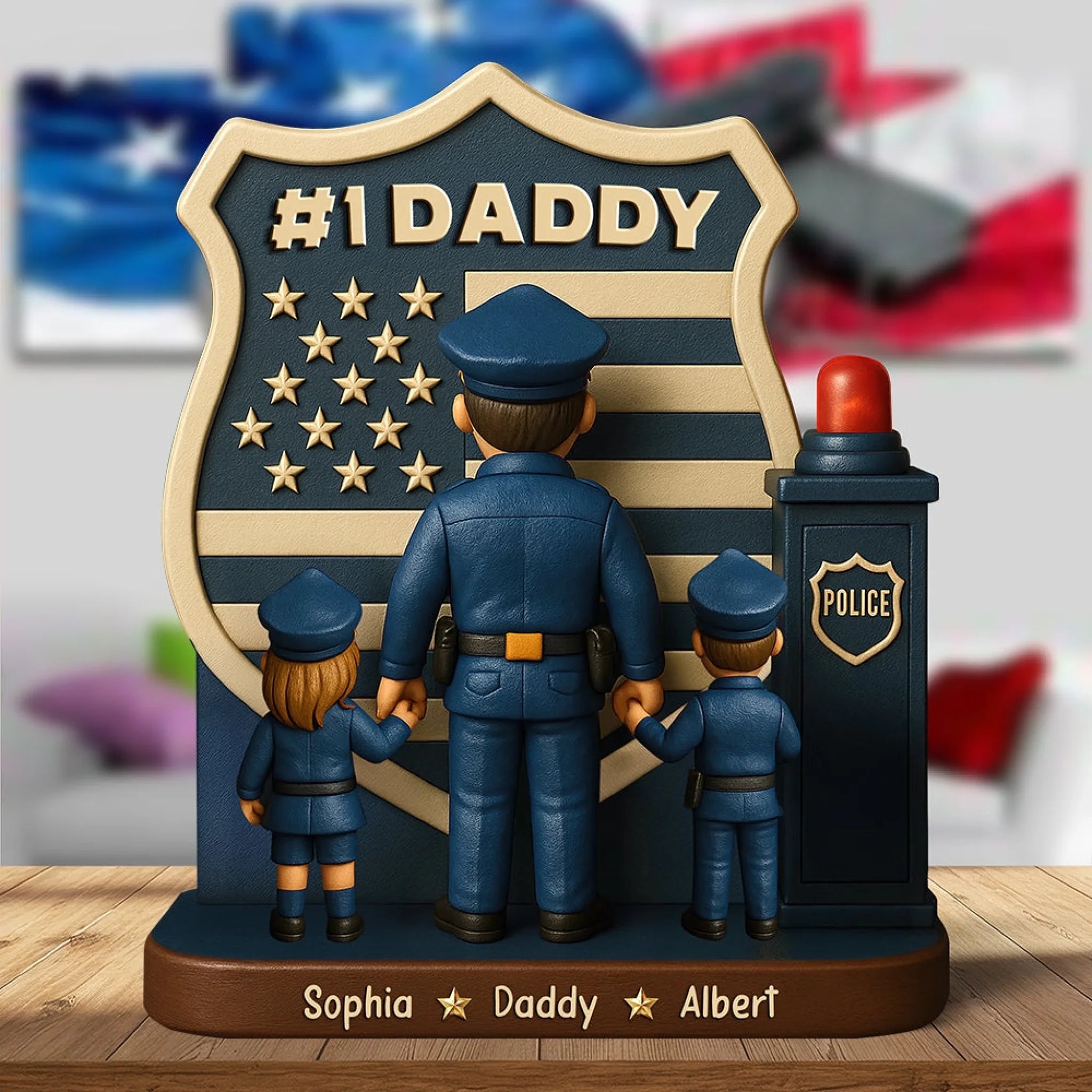 Police Dad Plaque - Personalized Gifts For Dad - OLESA