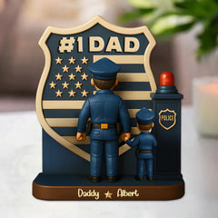 Police Dad Plaque - Personalized Gifts For Dad - OLESA