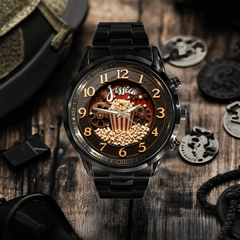 🍿&🎬Popcorn Movie Theater Customized Watch - Personalized Name - Artistic Gifts For Movie Lovers - OLESA