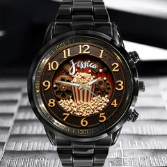 🍿&🎬Popcorn Movie Theater Customized Watch - Personalized Name - Artistic Gifts For Movie Lovers - OLESA