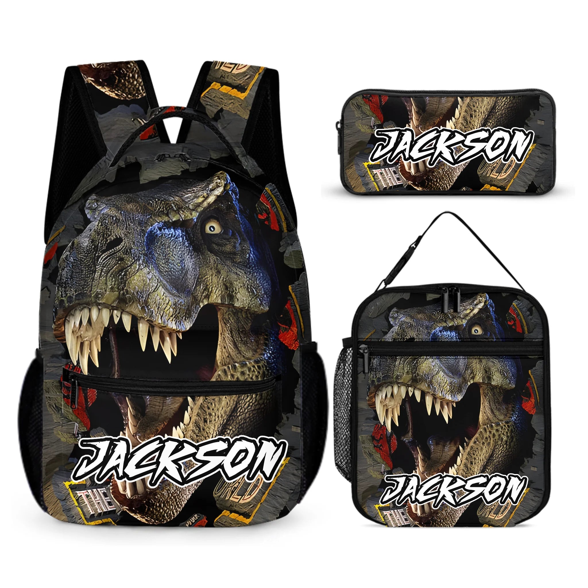 Powerful Dinosaur Customized Backpack - Personalized Name - Dinosaur Enthusiast Gift - OLESA