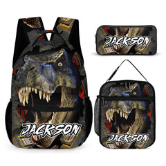 Powerful Dinosaur Customized Backpack - Personalized Name - Dinosaur Enthusiast Gift - OLESA