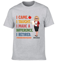 Proud Retired Teacher Customized Clothing - Personalized Cartoon Images Of Teacher - Retirement Teacher Gift - OLESA