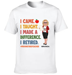 Proud Retired Teacher Customized Clothing - Personalized Cartoon Images Of Teacher - Retirement Teacher Gift - OLESA