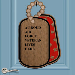 Proud Veteran Lives Here - Personalized Custom Branch Wood Sign - OLESA