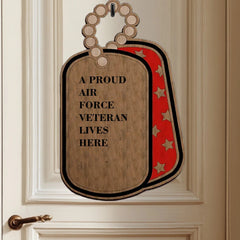 Proud Veteran Lives Here - Personalized Custom Branch Wood Sign - OLESA