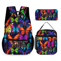 Psychedelic Butterfly Name Customized Backpack - School Season Gift For Kids - OLESA
