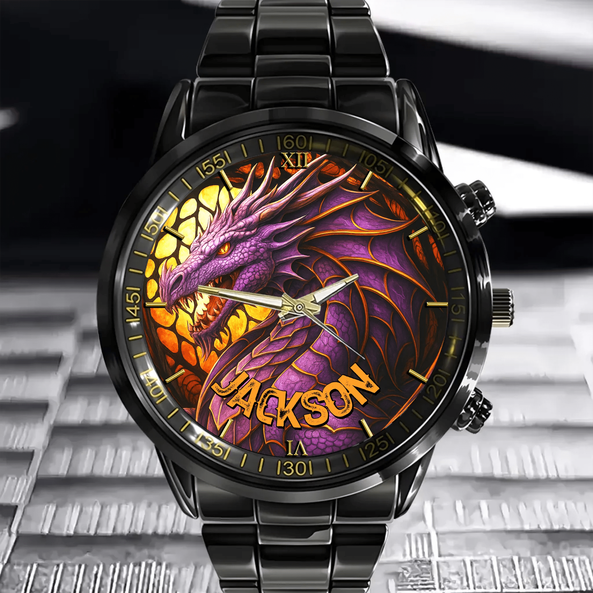 Purple Dragon - Personalized Name Watch - OLESA