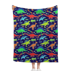 Raaa! Cool Fluorescent Cartoon Dinosaur Blanket - Gift For Kids Who Love Dinosaurs! - OLESA