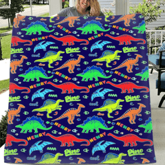 Raaa! Cool Fluorescent Cartoon Dinosaur Blanket - Gift For Kids Who Love Dinosaurs! - OLESA