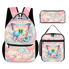 Rainbow Butterfly - Personalized Backpack｜Back - to - School Gift - OLESA
