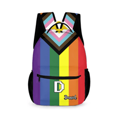 Rainbow Schoolbag - Personalized Name Backpack with Rainbow Print - Back - to - School Gift for Kids - OLESA