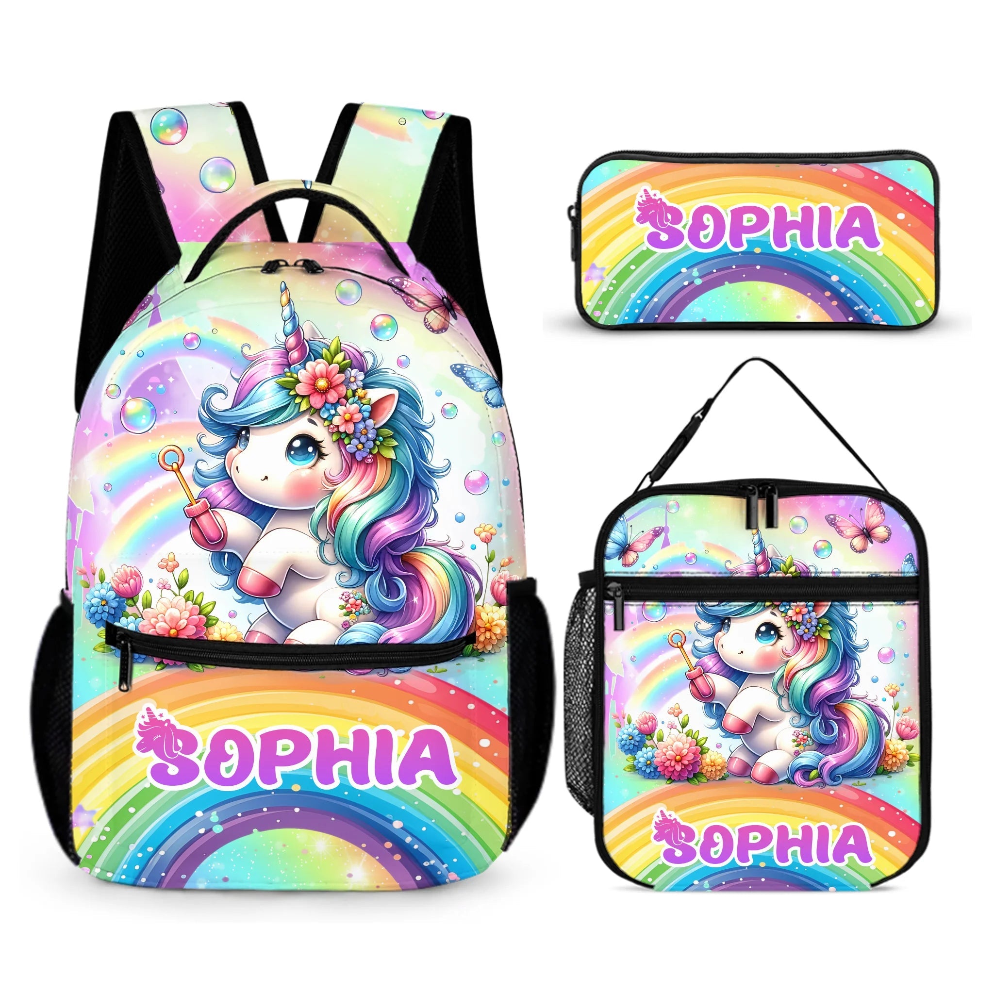 Rainbow Unicorn Backpack - Personalized Backpack as School Season Gift - OLESA