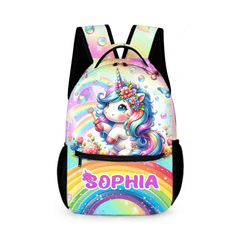 Rainbow Unicorn Backpack - Personalized Backpack as School Season Gift - OLESA