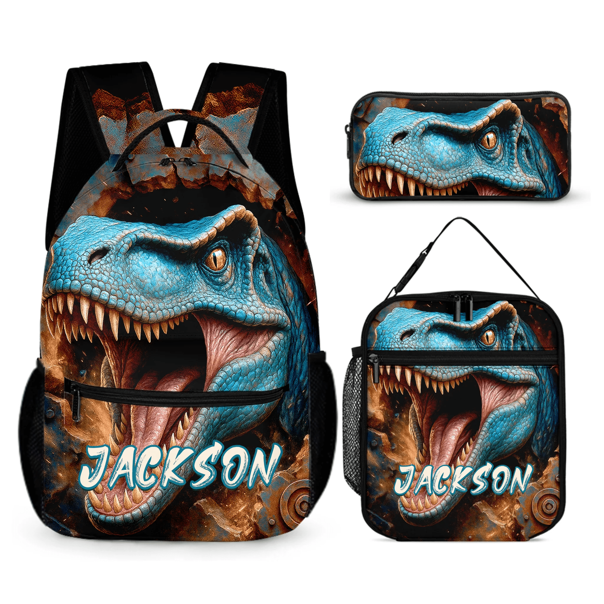Realistic Style Large Dinosaur Custom Backpack - Gift for Back - to - School Season - OLESA