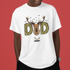 Reindeer Dad Hunting Camouflage Personalized Shirt, Father's Day Gift - OLESA