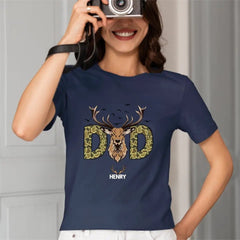 Reindeer Dad Hunting Camouflage Personalized Shirt, Father's Day Gift - OLESA