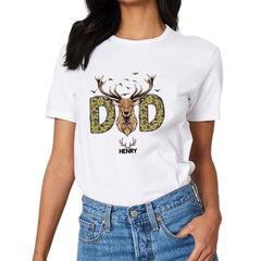 Reindeer Dad Hunting Camouflage Personalized Shirt, Father's Day Gift - OLESA