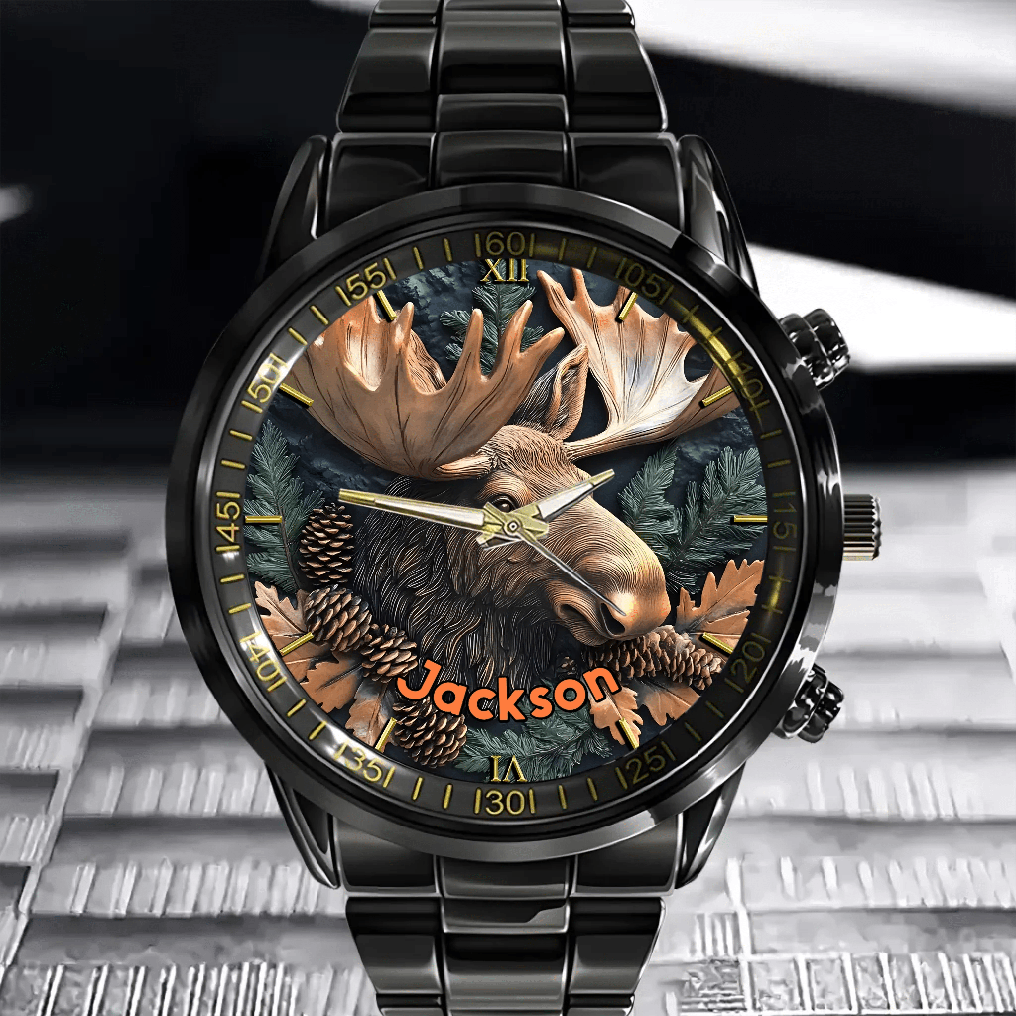 Relief - style Forest Deer Custom Watch - Personalized Watch - OLESA