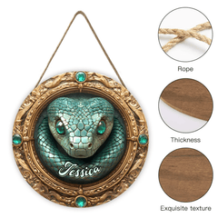 Retro Gemstone Snake Customized Door Plate - Personalized Name - OLESA