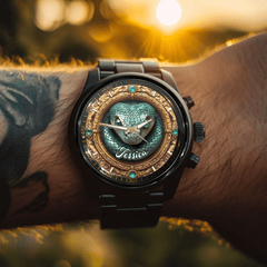 Retro Gemstone Snake Customized Watch - Personalized Name - OLESA