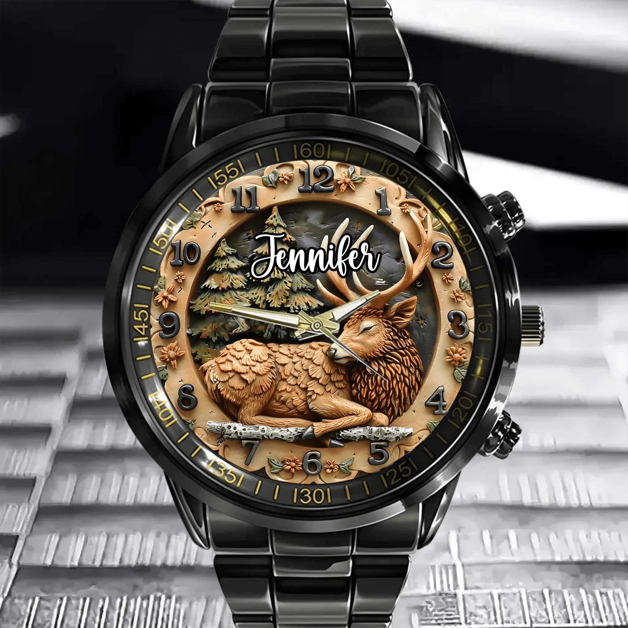 🦌Rural Deer Natural Style Watch - Personalized Name Watch - OLESA
