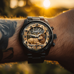 🦌Rural Deer Natural Style Watch - Personalized Name Watch - OLESA