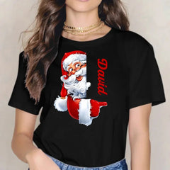 Santa Claus Pattern Customized Clothing - Couple's Clothes With Personalized Names, Group Apparel, Family Apparel - A Gift For Friend,Family,Other Half - OLESA