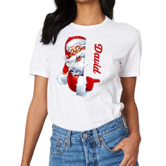 Santa Claus Pattern Customized Clothing - Couple's Clothes With Personalized Names, Group Apparel, Family Apparel - A Gift For Friend,Family,Other Half - OLESA