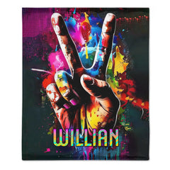 ✌️Say Yeah! - Personalized Name Colorful Blanket - Cool Gifts - OLESA