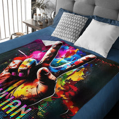 ✌️Say Yeah! - Personalized Name Colorful Blanket - Cool Gifts - OLESA