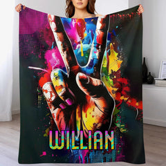 ✌️Say Yeah! - Personalized Name Colorful Blanket - Cool Gifts - OLESA
