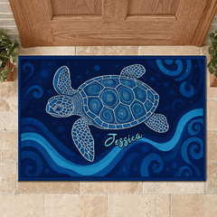 Sea Turtles Customized Floor Mat - Personalized Name Door Mat - OLESA