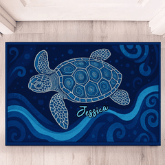 Sea Turtles Customized Floor Mat - Personalized Name Door Mat - OLESA