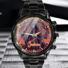 Skull - themed Customized Watch - Personalized Name - Gift For Friends - OLESA