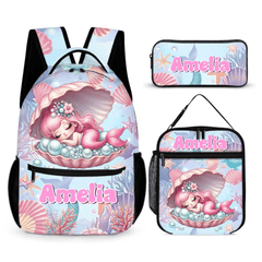Sleeping Baby Mermaid Custom Backpack - Personalized Name - Start The School Season - OLESA