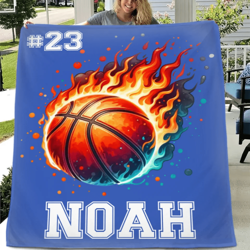 Sportsmanship Customized Ball Sports Blankets - Personalized Name And Number Multiple Balls Memorial Blanket - A Gift For Sports Lovers - OLESA