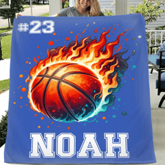 Sportsmanship Customized Ball Sports Blankets - Personalized Name And Number Multiple Balls Memorial Blanket - A Gift For Sports Lovers - OLESA