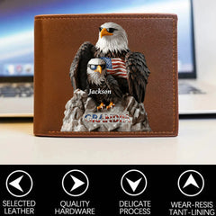 Strong Papa - Personalized Father Custom Leather Wallet - OLESA