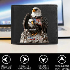 Strong Papa - Personalized Father Custom Leather Wallet - OLESA