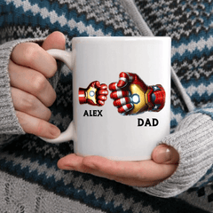 Superhero Dad Fist - Personalized Mug - OLESA