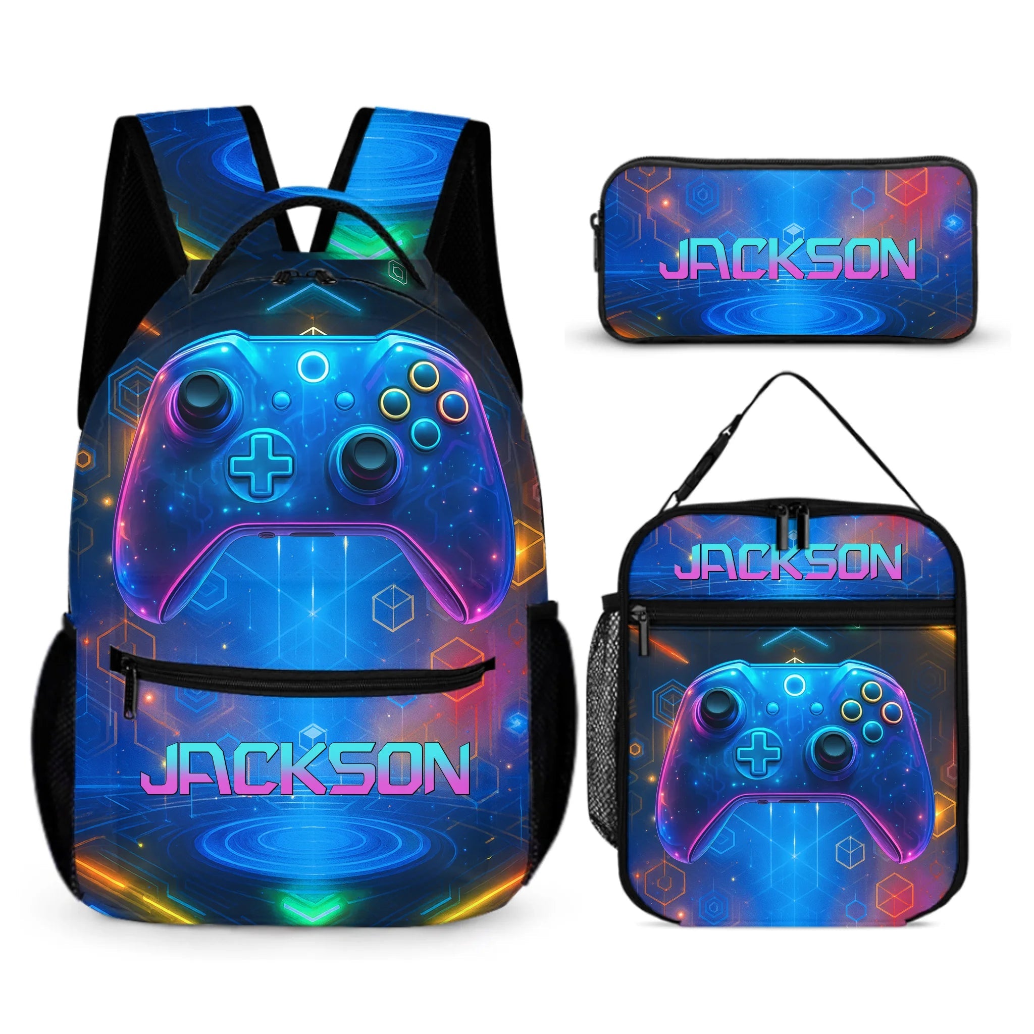 Technological Style Customized Backpack with Game Controller - Personalized Name - OLESA